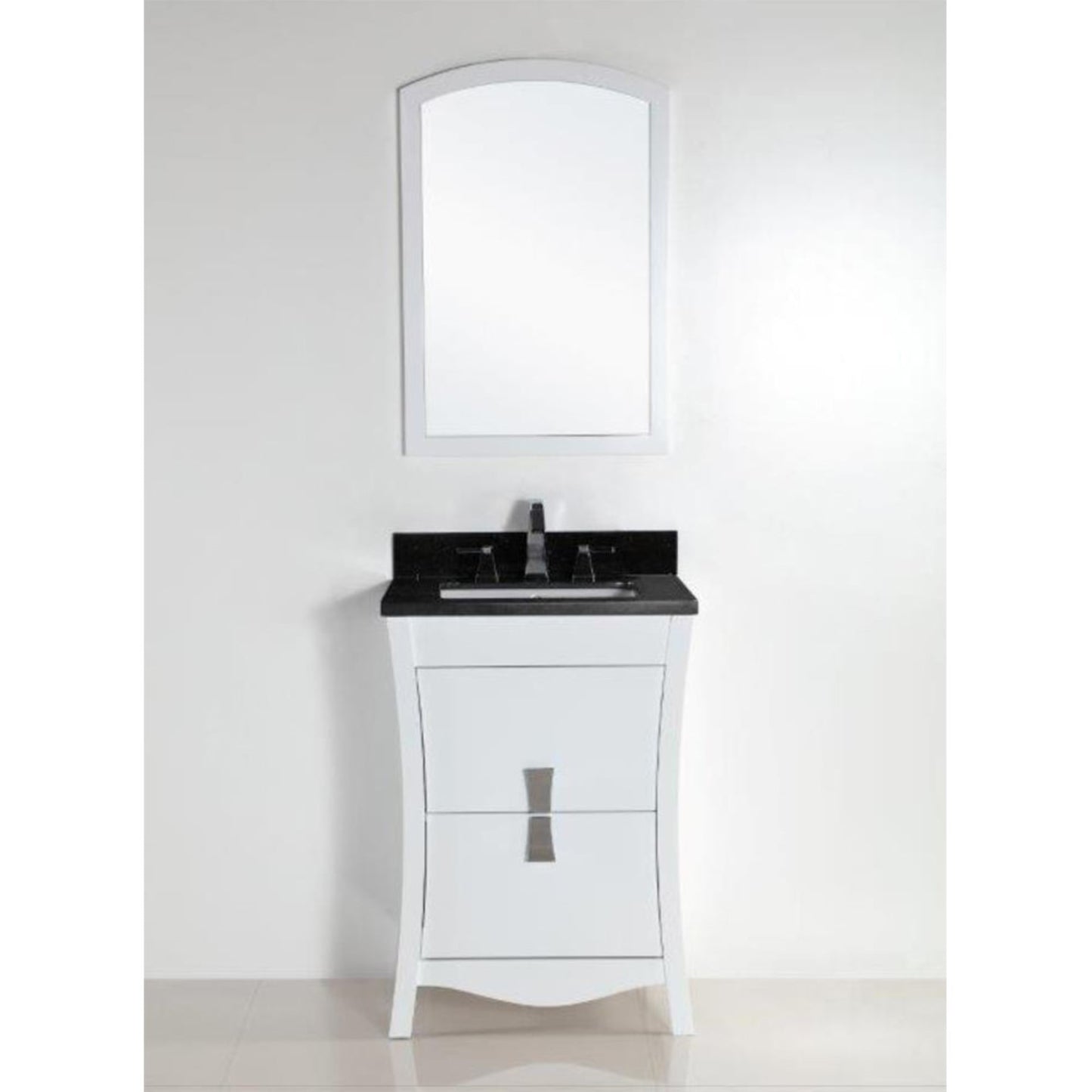 24" Single sink vanity with black galaxy top