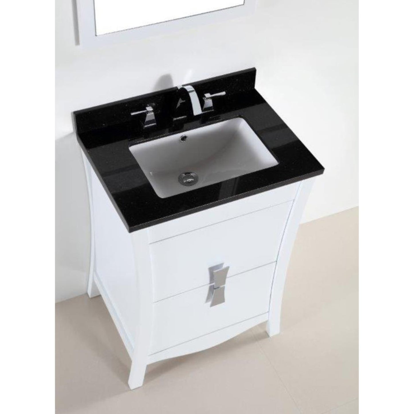 24" Single sink vanity with black galaxy top