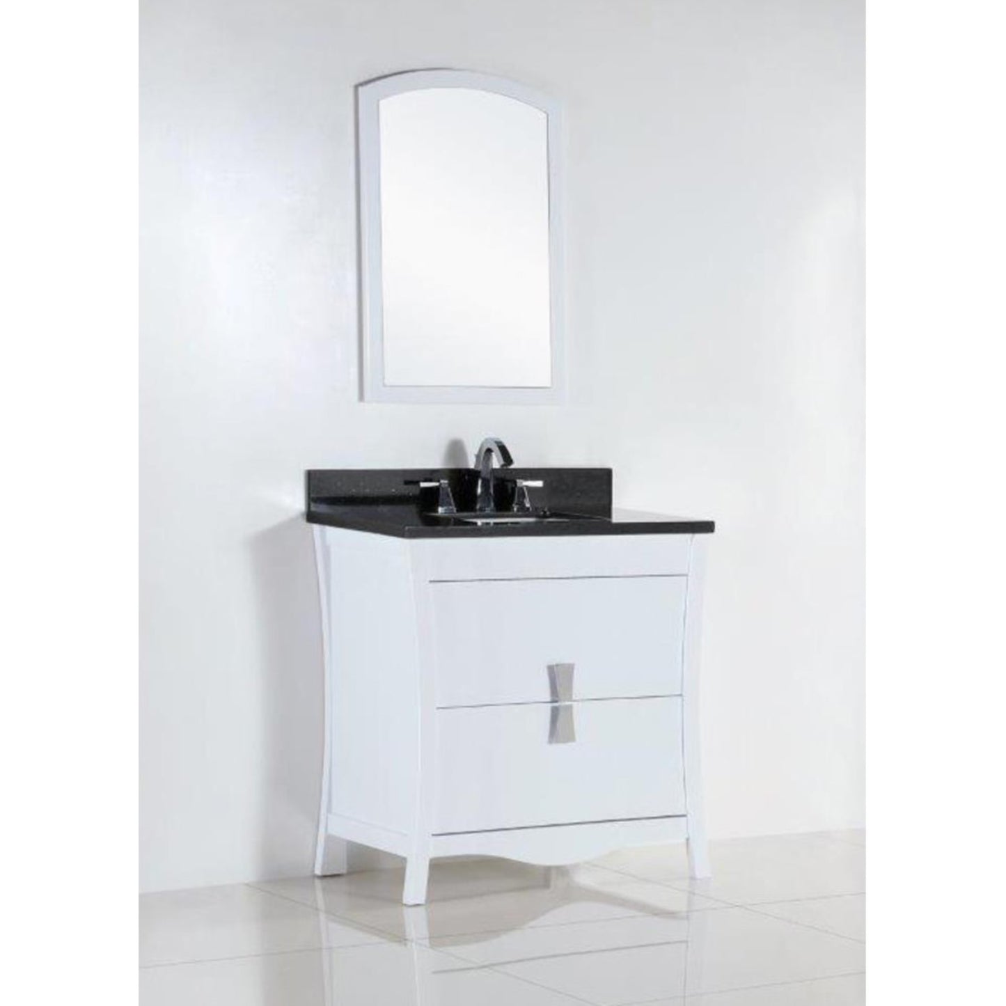 30" Single sink vanity with black galaxy top