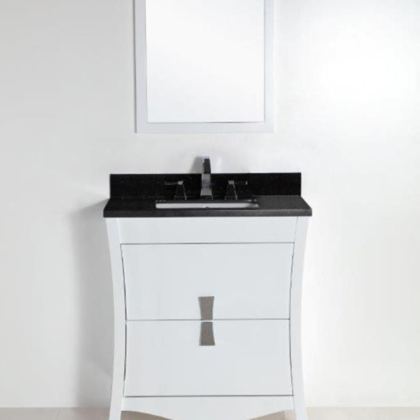 30" Single sink vanity with black galaxy top