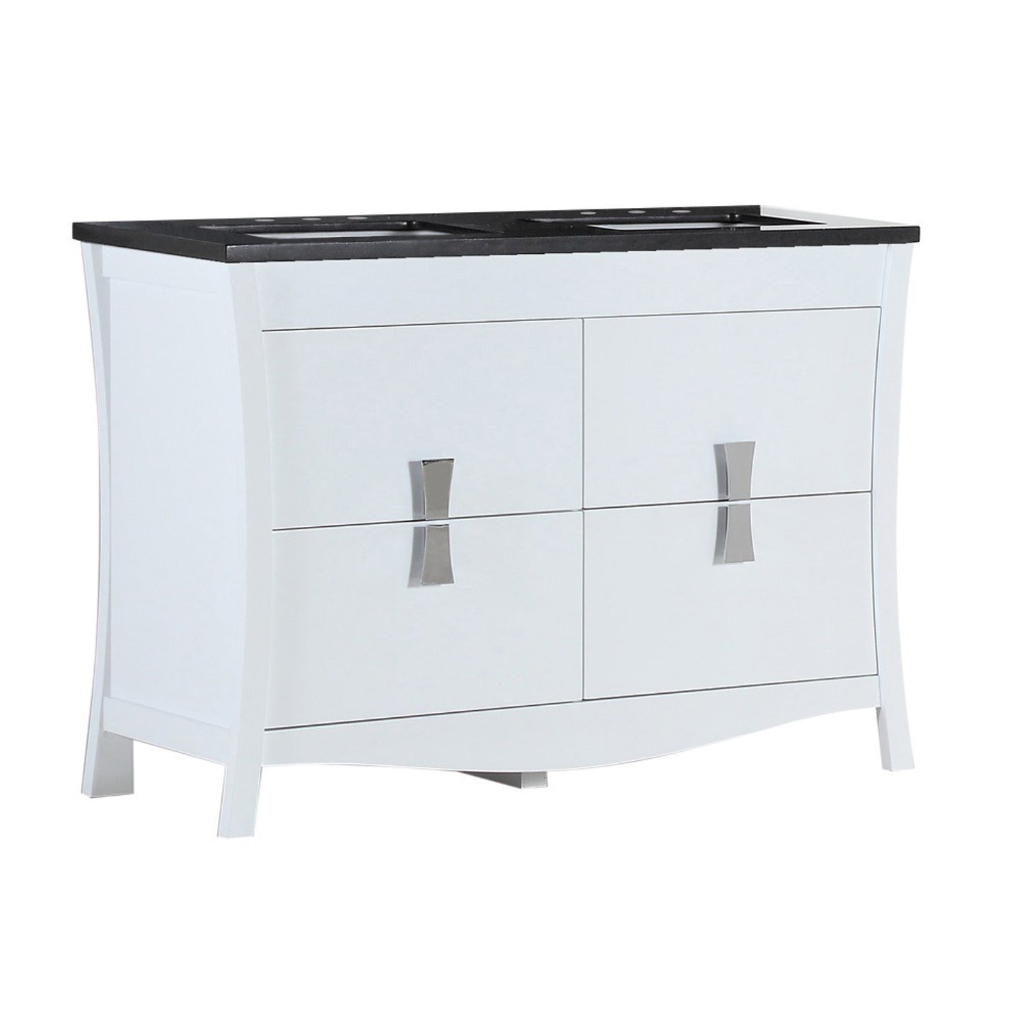 48" Double sink vanity with black galaxy top