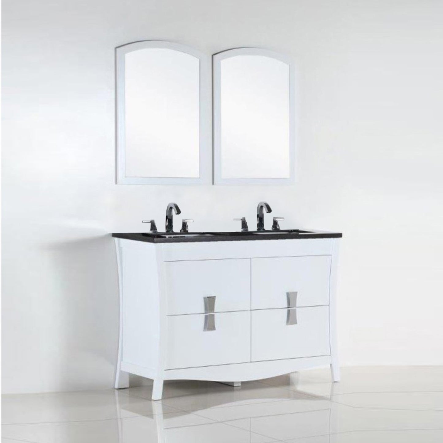 48" Double sink vanity with black galaxy top