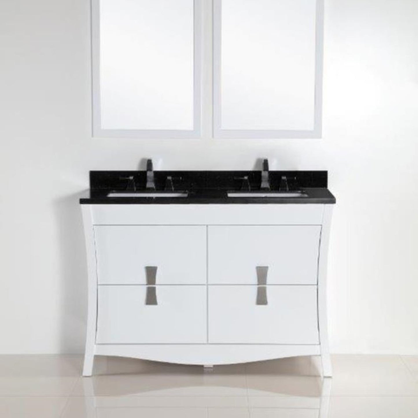 48" Double sink vanity with black galaxy top