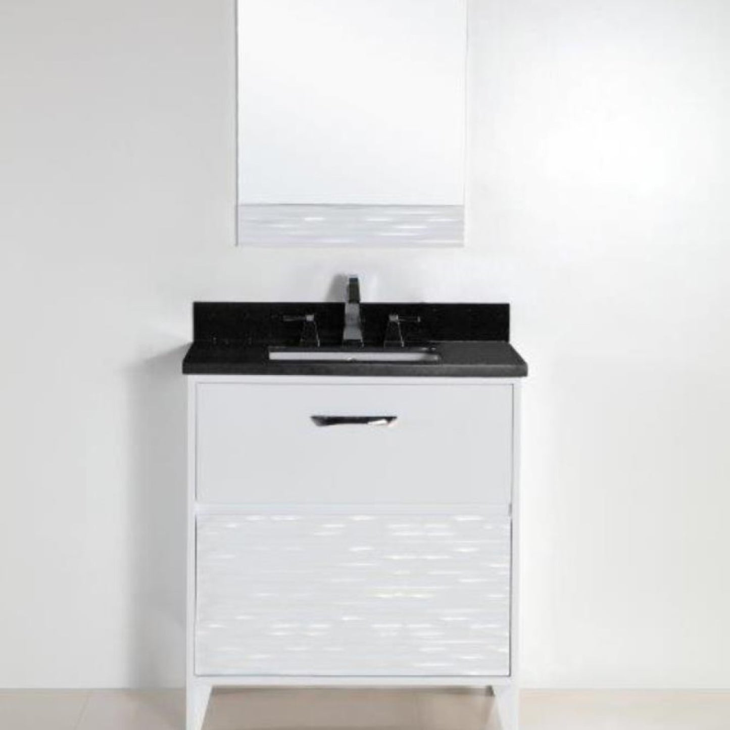 30" Single sink vanity with black galaxy top