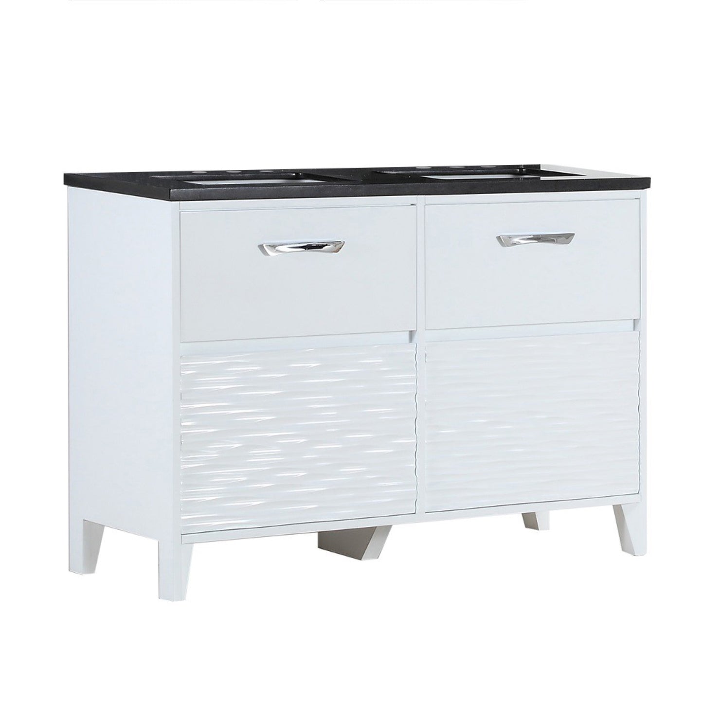 48" Double sink vanity with black galaxy top