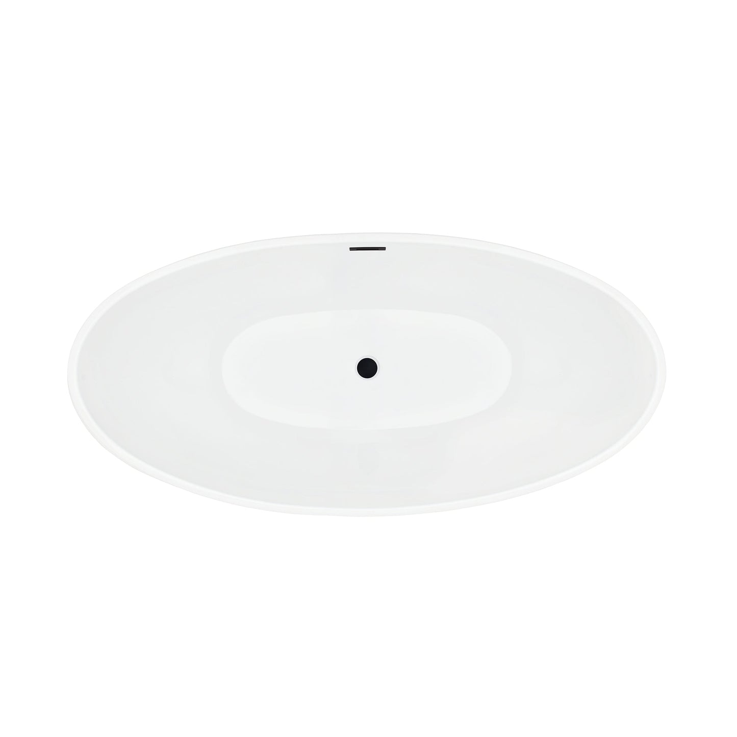 Elbow 67" x 32" Flatbottom Freestanding Acrylic Soaking Bathtub in Glossy White with Drain and Overflow