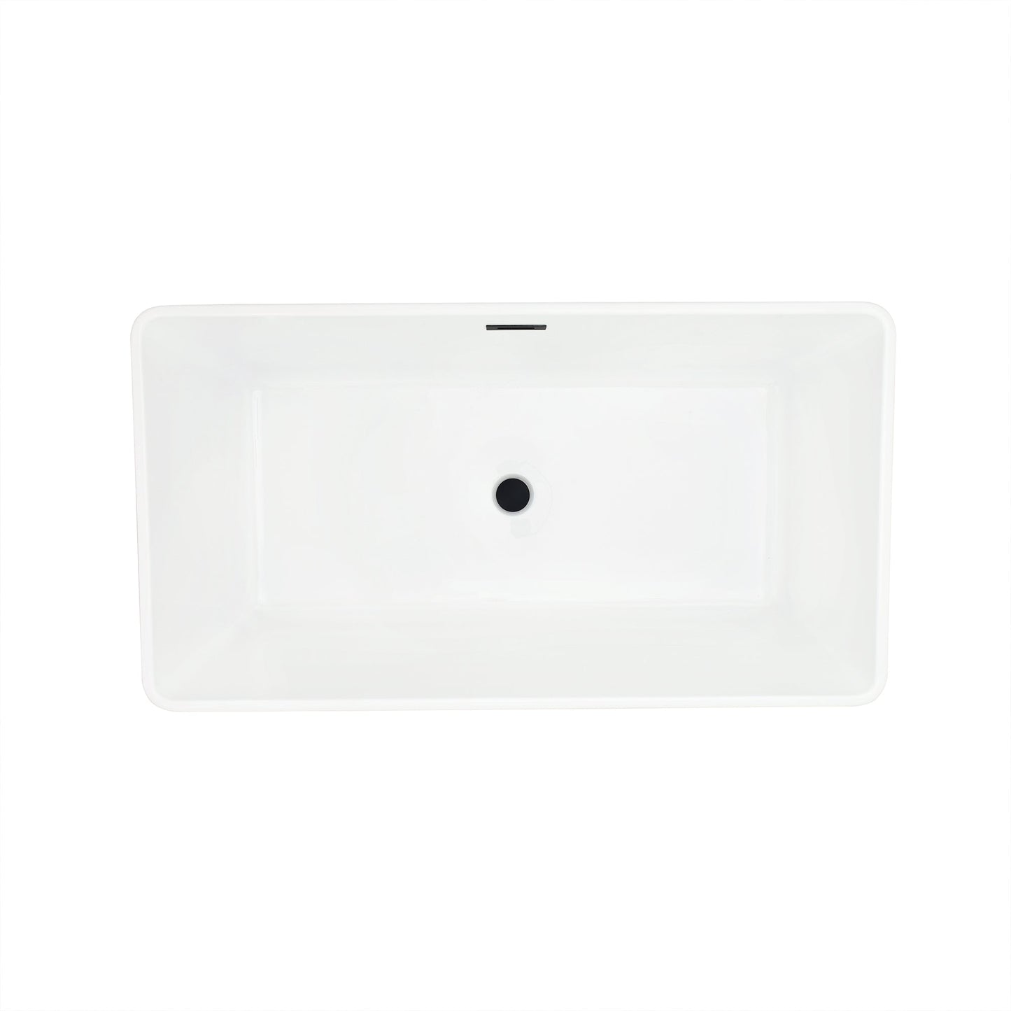 Regina 51" x 28" Flatbottom Freestanding Acrylic Soaking Bathtub in Glossy White with Drain and Overflow