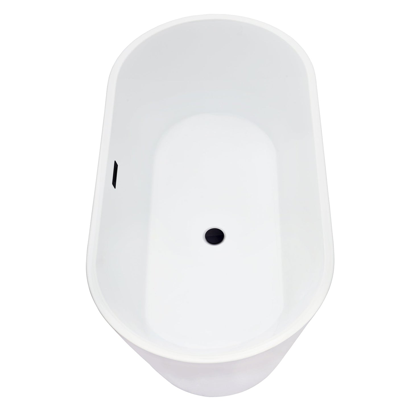Kaprun 59" x 30" Flatbottom Freestanding Acrylic Soaking Bathtub in Glossy White with Drain and Overflow