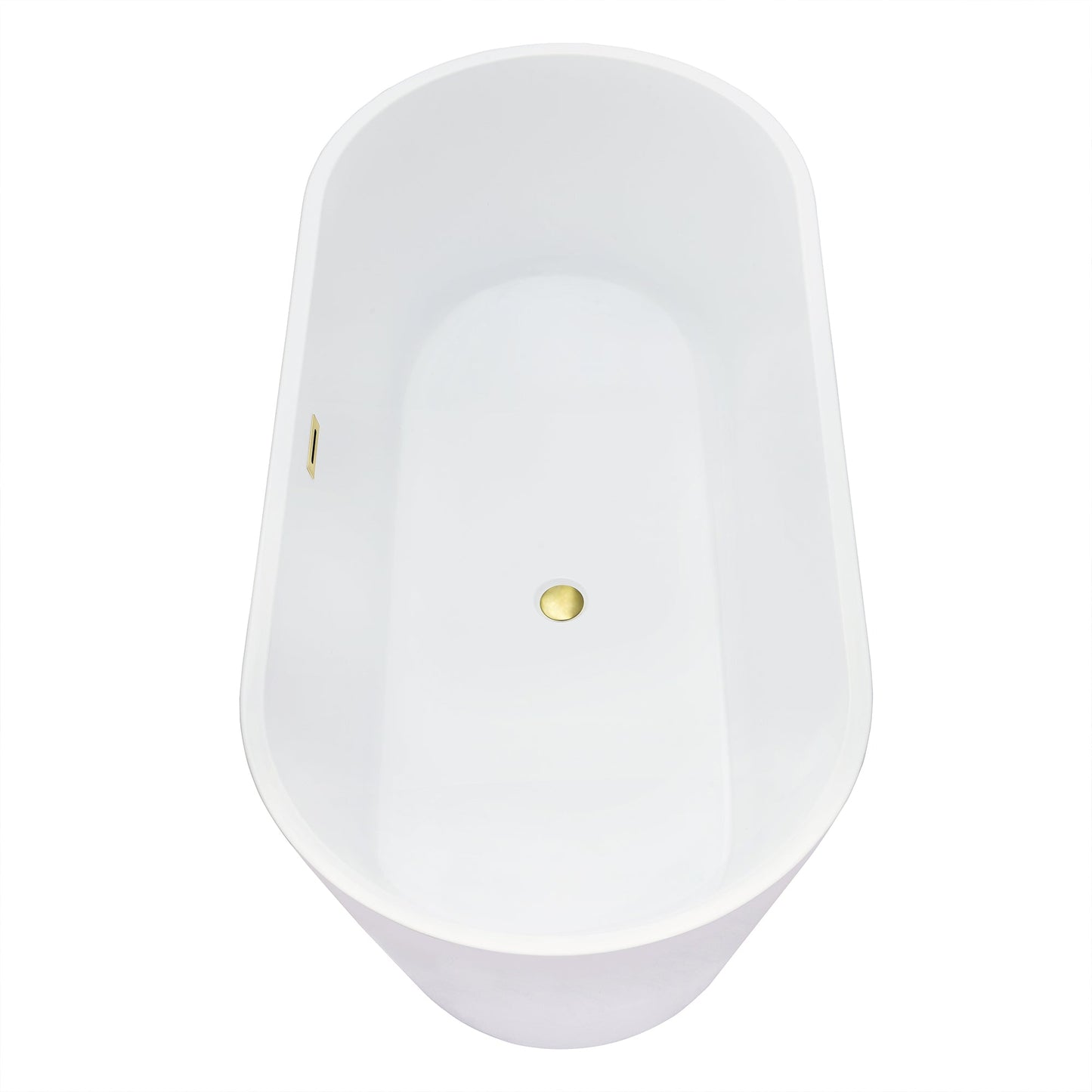 Kaprun 67" x 32" Flatbottom Freestanding Acrylic Soaking Bathtub in Glossy White with Drain and Overflow