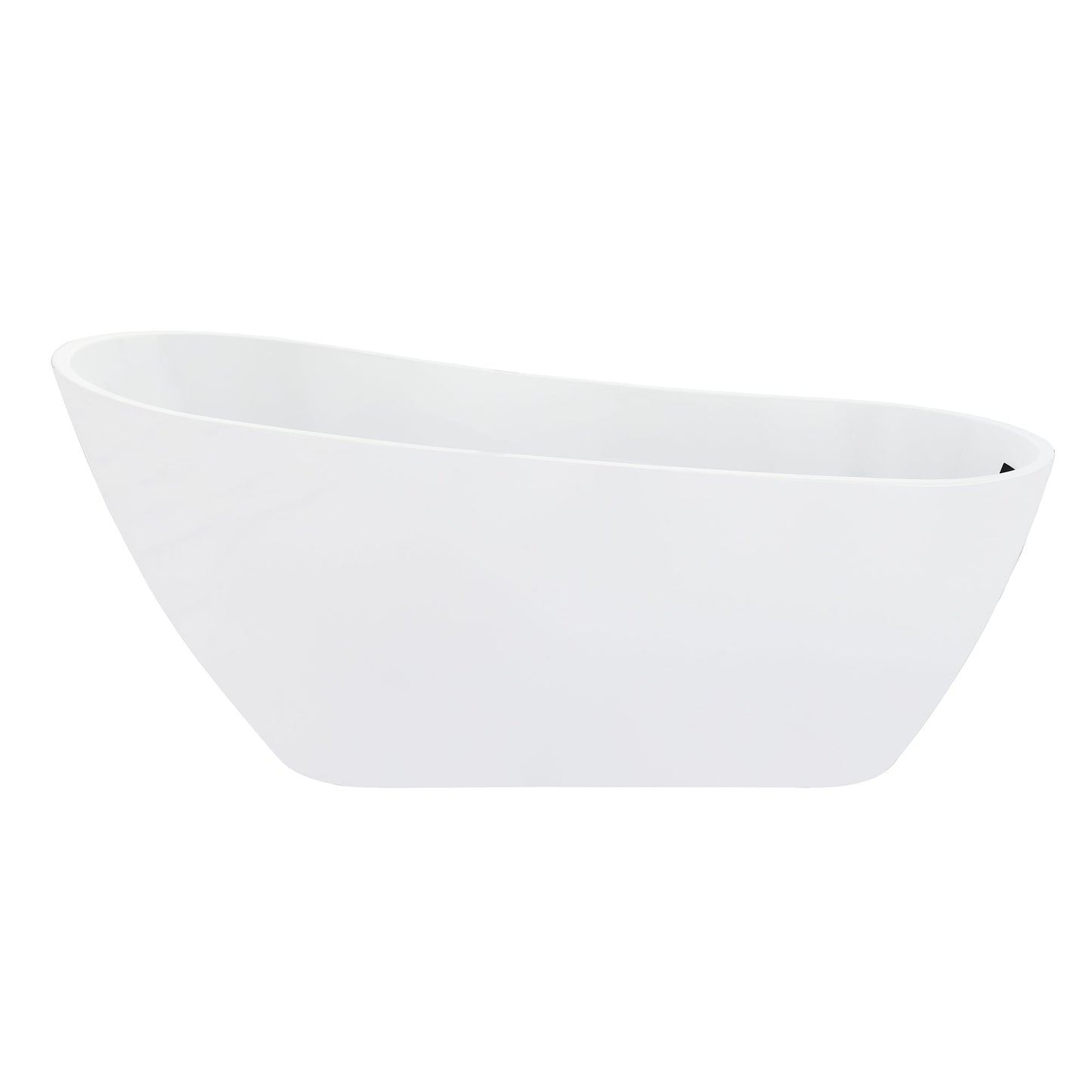 Ipure 67" x 29" Flatbottom Freestanding Acrylic Soaking Bathtub in Glossy White with Drain and Overflow