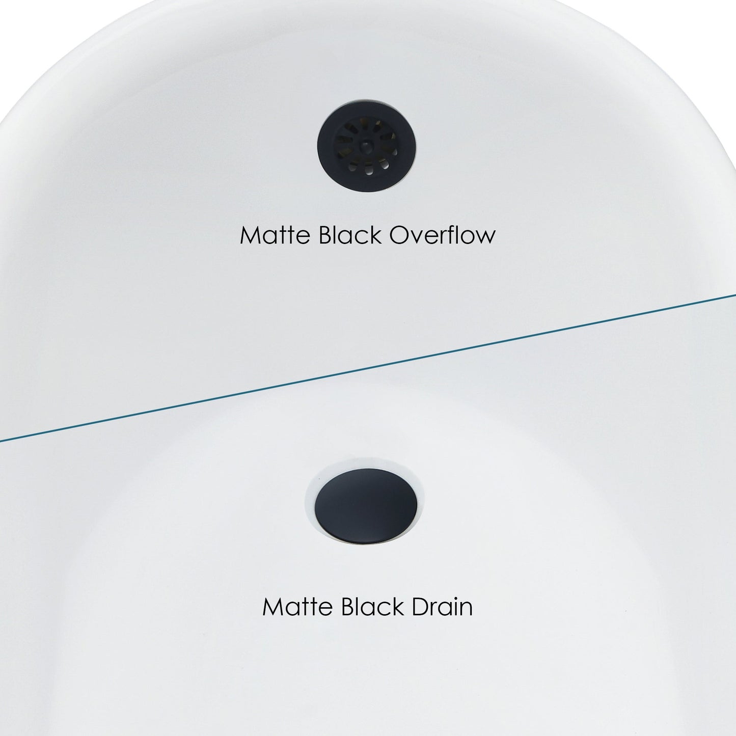 Fandi 64" x 28" Acrylic Clawfoot Soaking Bathtub in Glossy White with Matte Black Drain and Overflow