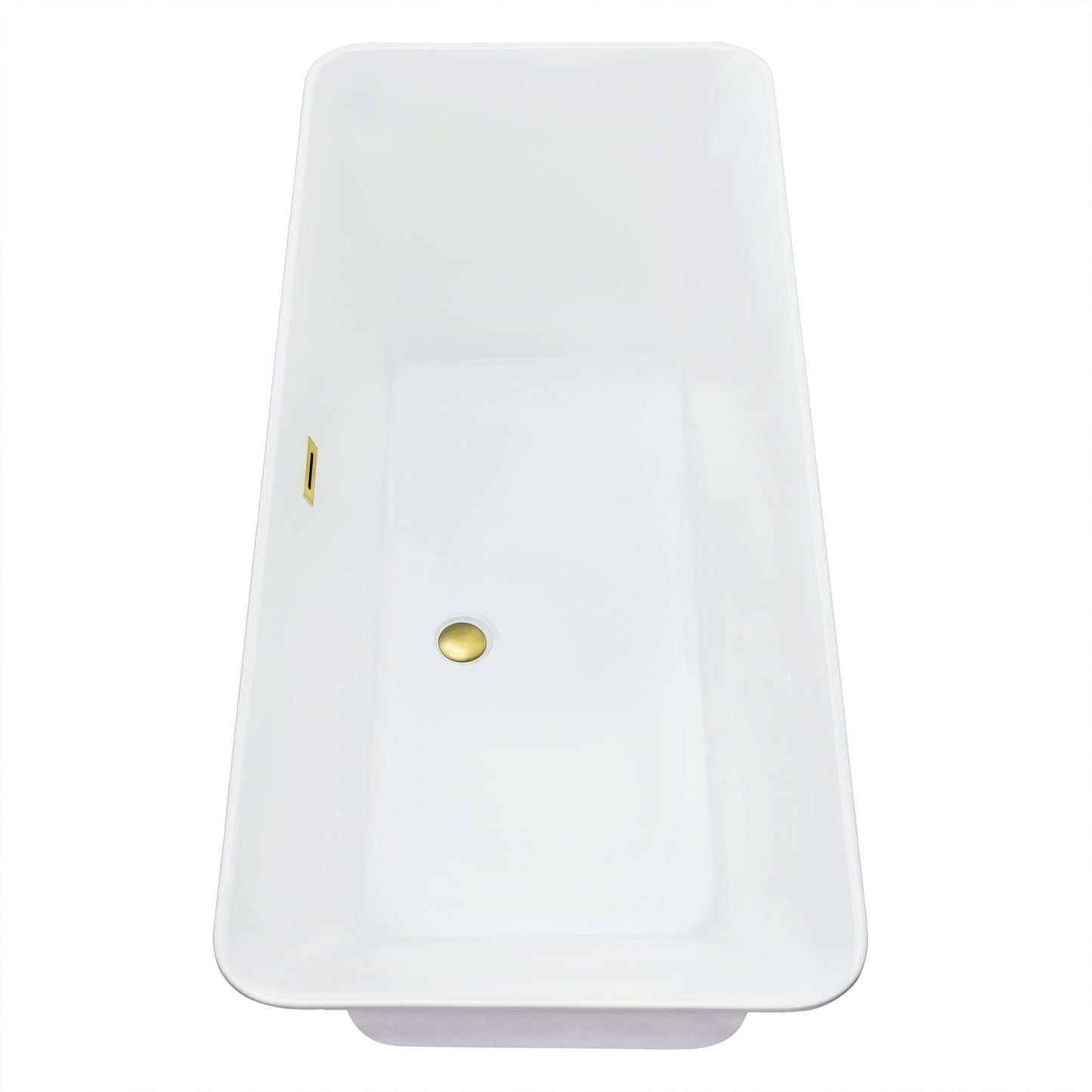 Carani 65" x 28" Flatbottom Freestanding Acrylic Soaking Bathtub in Glossy White with Drain and Overflow