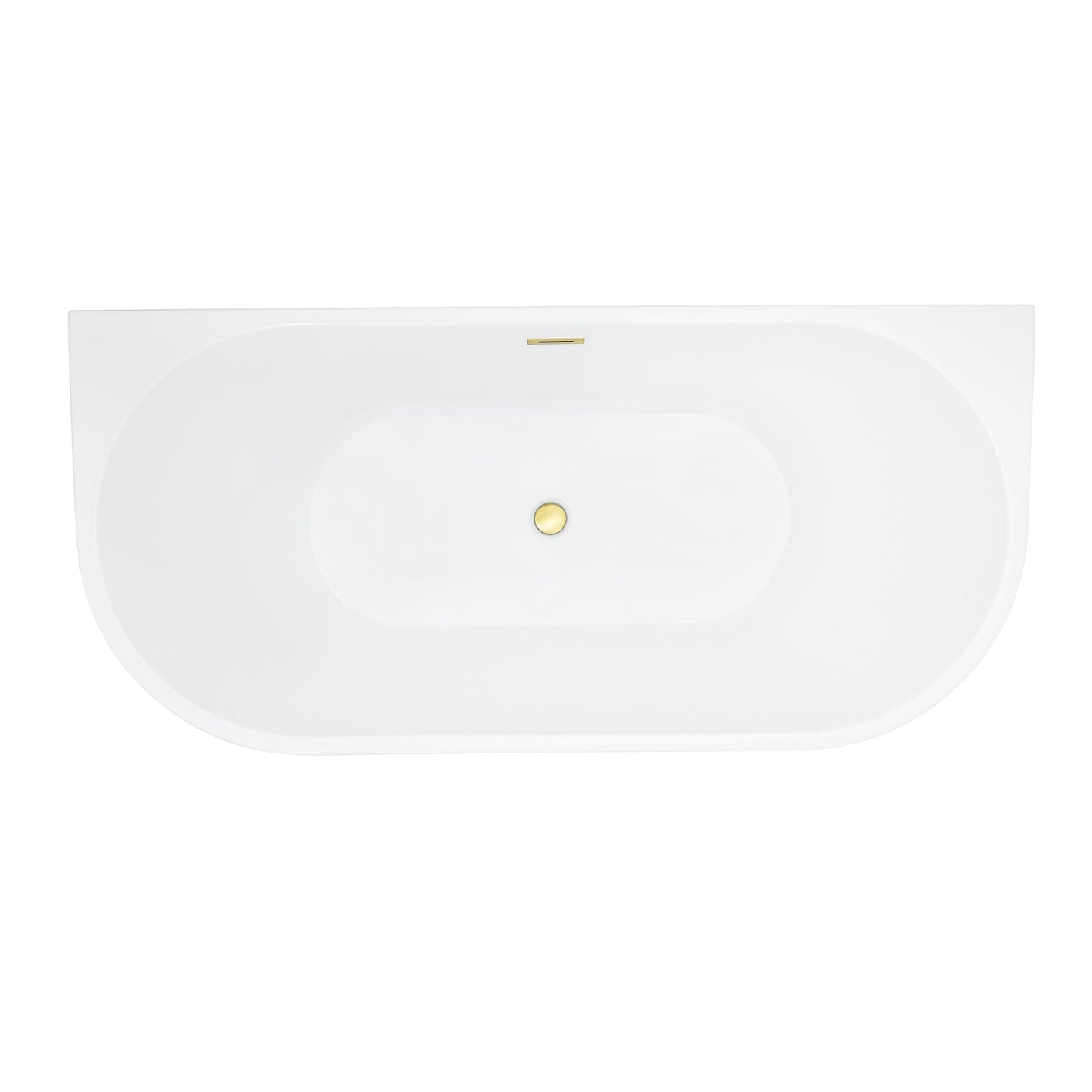 Satchi 67" x 32" Flatbottom Freestanding Acrylic Soaking Bathtub in Glossy White with Drain and Overflow