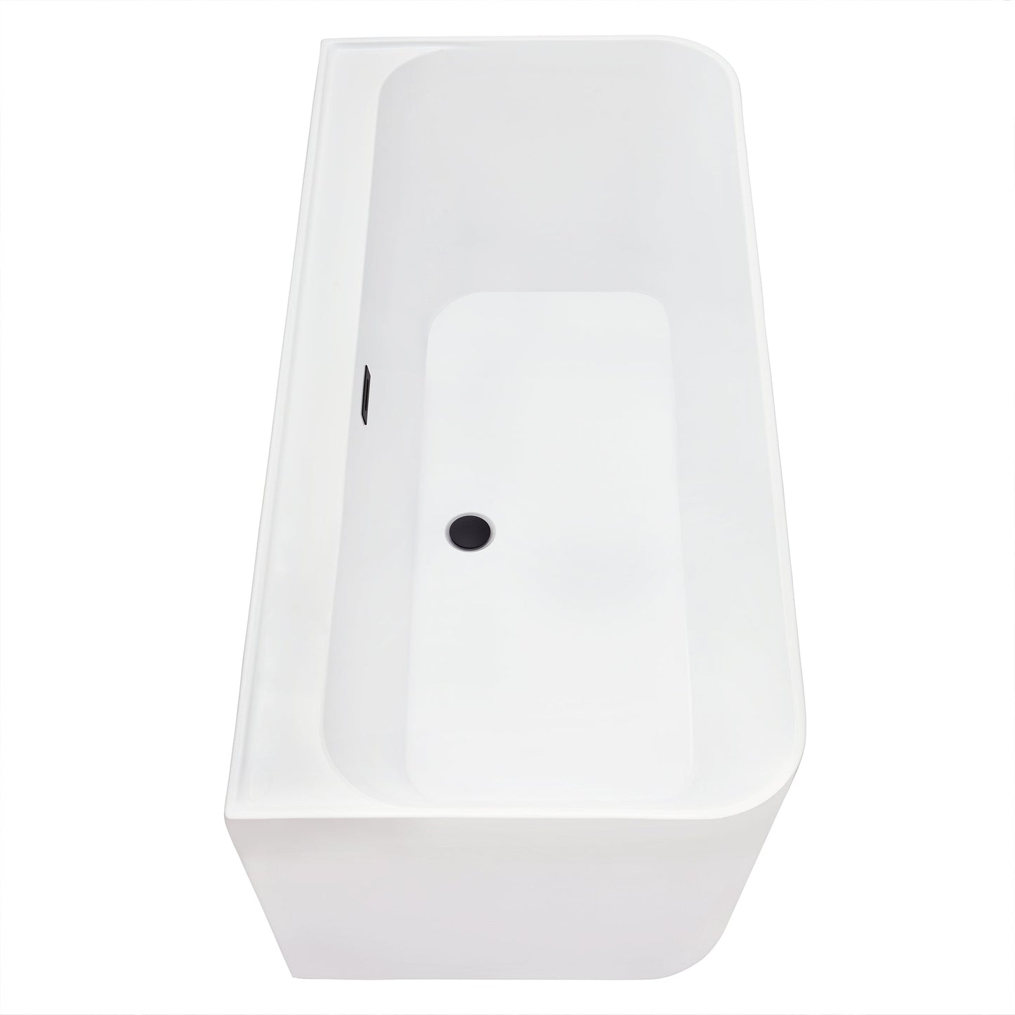 Groda 63" x 30" Flatbottom Freestanding Acrylic Soaking Bathtub in Glossy White with Drain and Overflow
