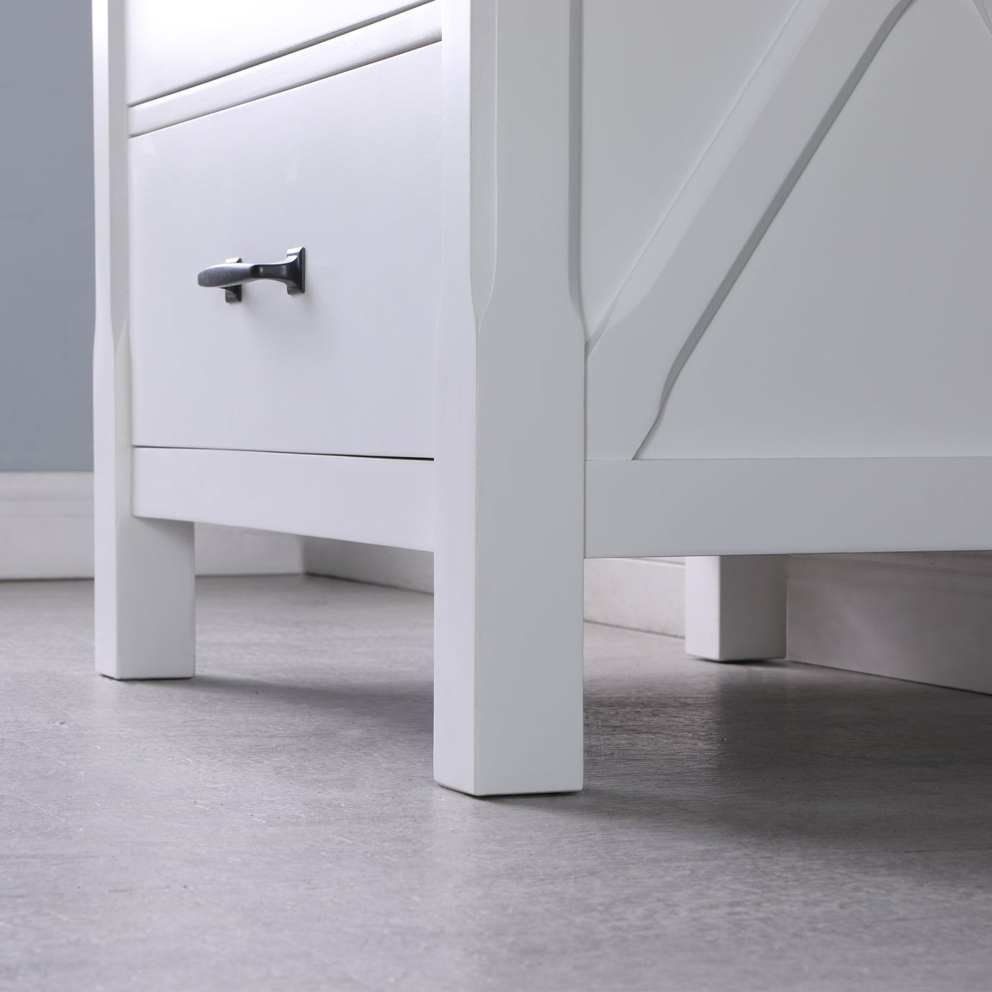 Maribella 30" Single Bathroom Vanity Set in White and Carrara White Marble Countertop without Mirror