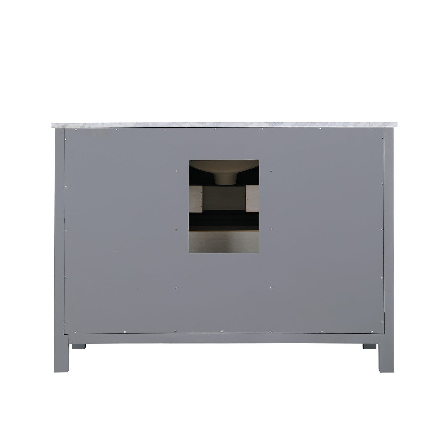 Kinsley 48" Single Bathroom Vanity Set in Gray and Carrara White Marble Countertop without Mirror