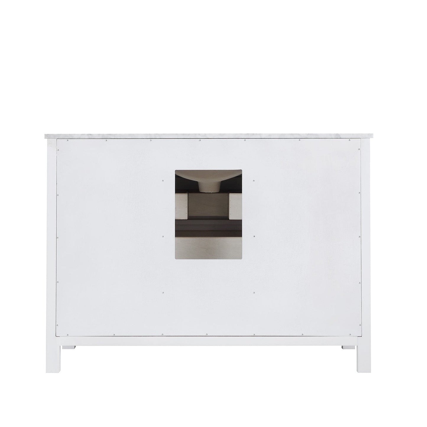 Kinsley 48" Single Bathroom Vanity Set in White and Carrara White Marble Countertop without Mirror
