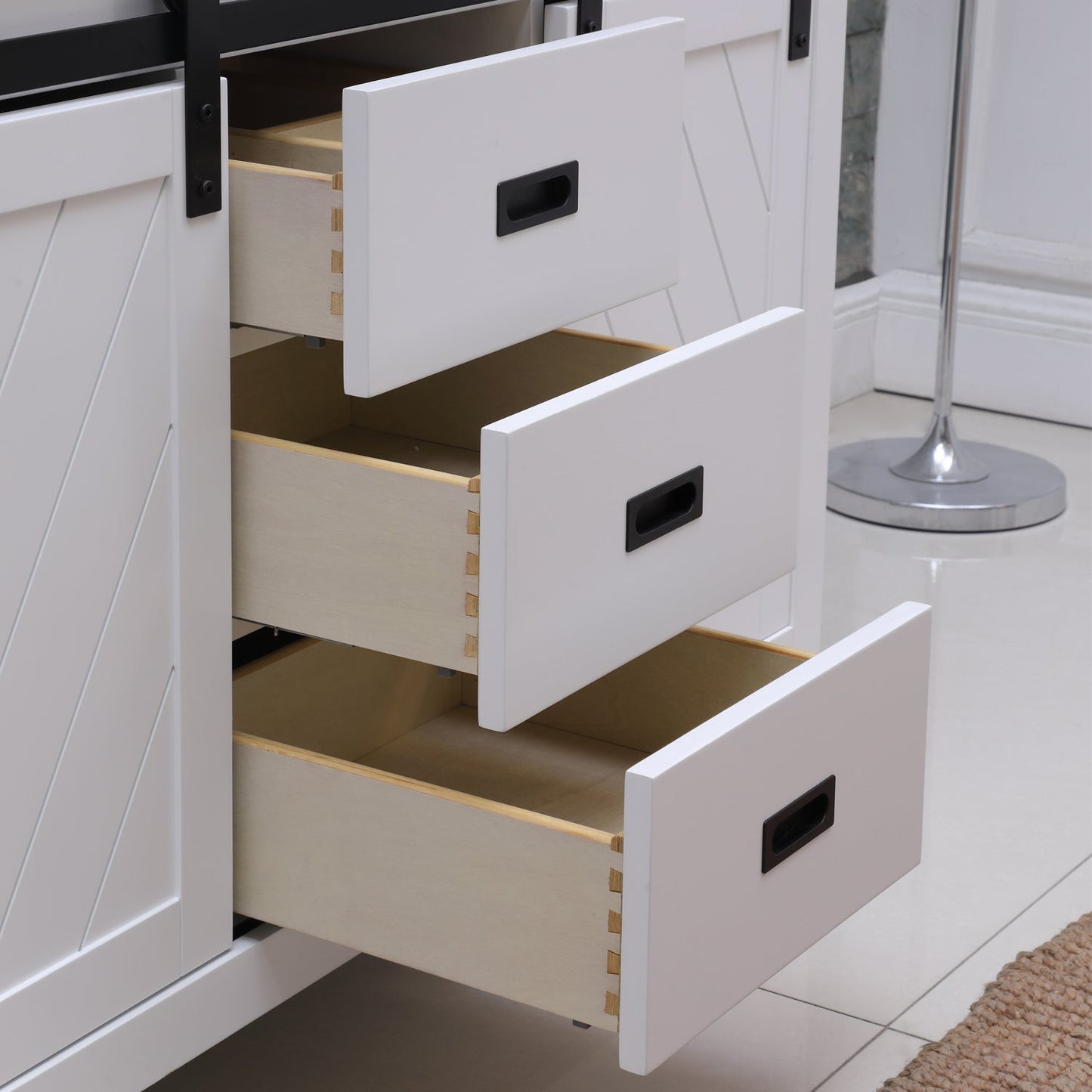Kinsley 48" Single Bathroom Vanity Set in White and Carrara White Marble Countertop without Mirror