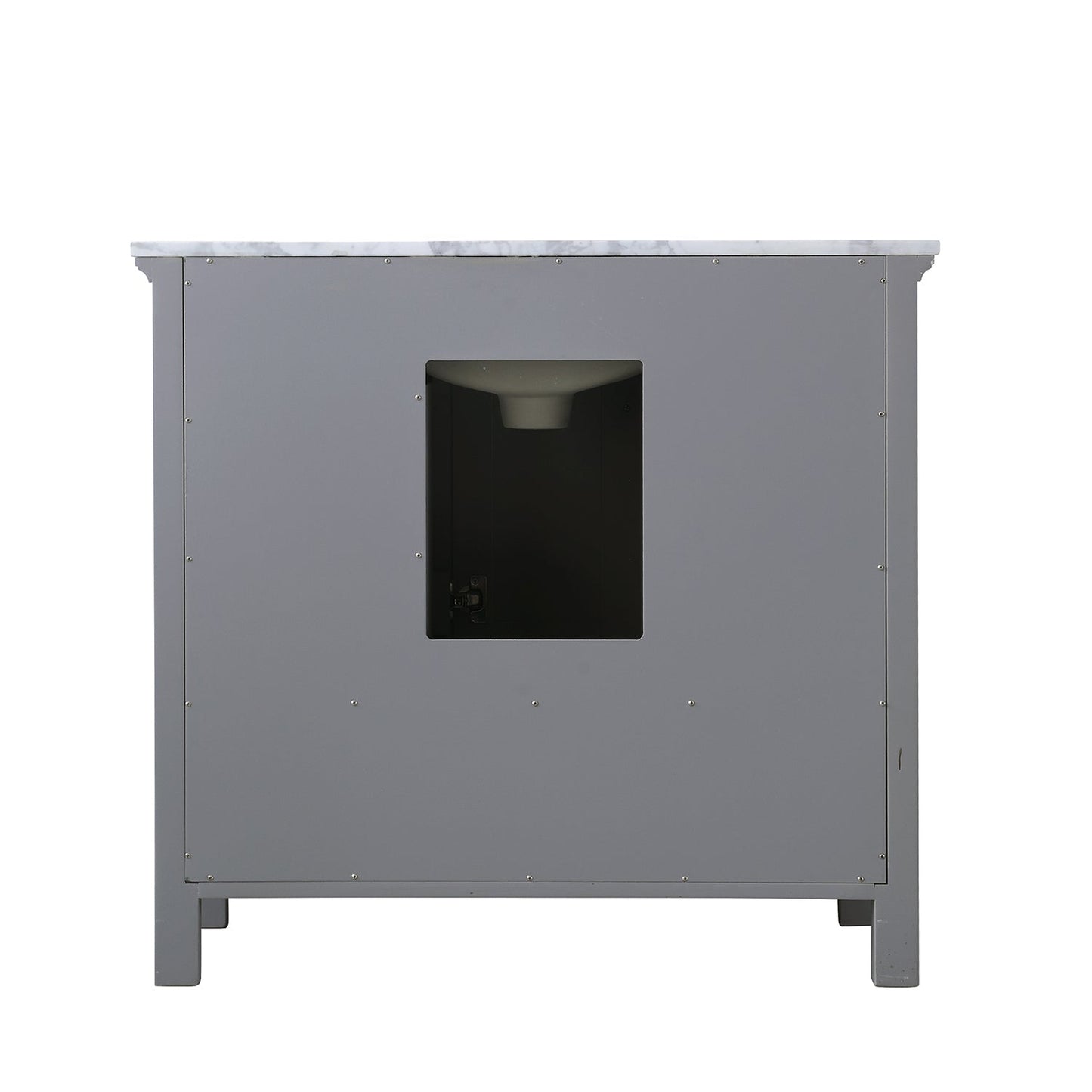 Isla 36" Single Bathroom Vanity Set in Gray and Carrara White Marble Countertop without Mirror