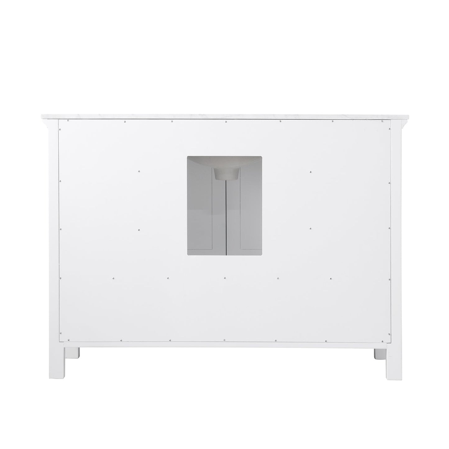 Isla 48" Single Bathroom Vanity Set in White and Carrara White Marble Countertop without Mirror