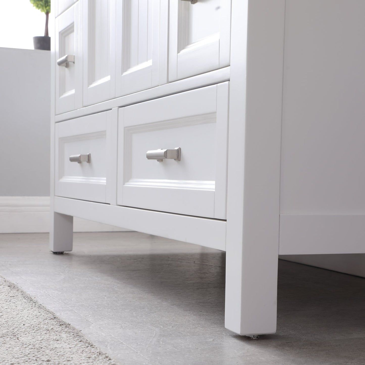 Isla 48" Single Bathroom Vanity Set in White and Carrara White Marble Countertop without Mirror