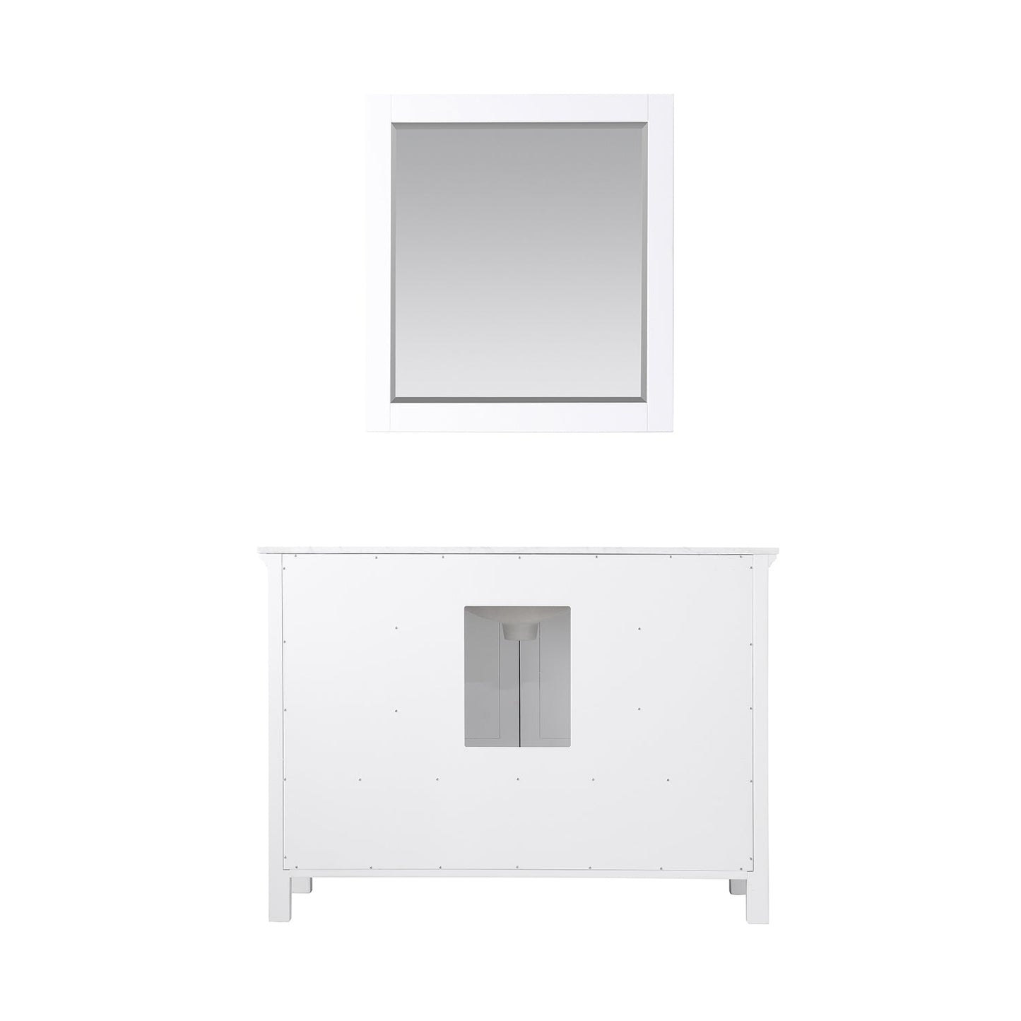 Isla 48" Single Bathroom Vanity Set in White and Carrara White Marble Countertop with Mirror