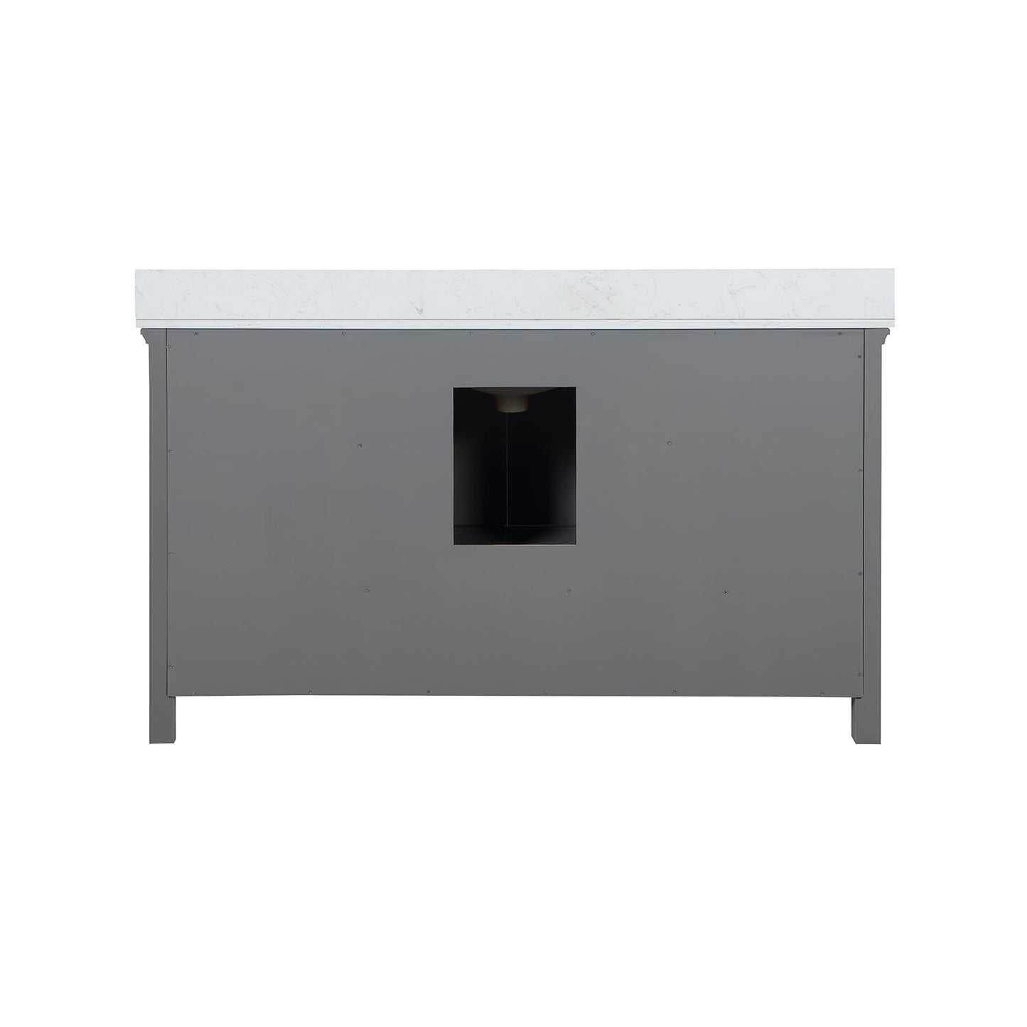 Isla 60" Single Bathroom Vanity Set in Gray and Aosta White Engineered Stone Countertop without Mirror