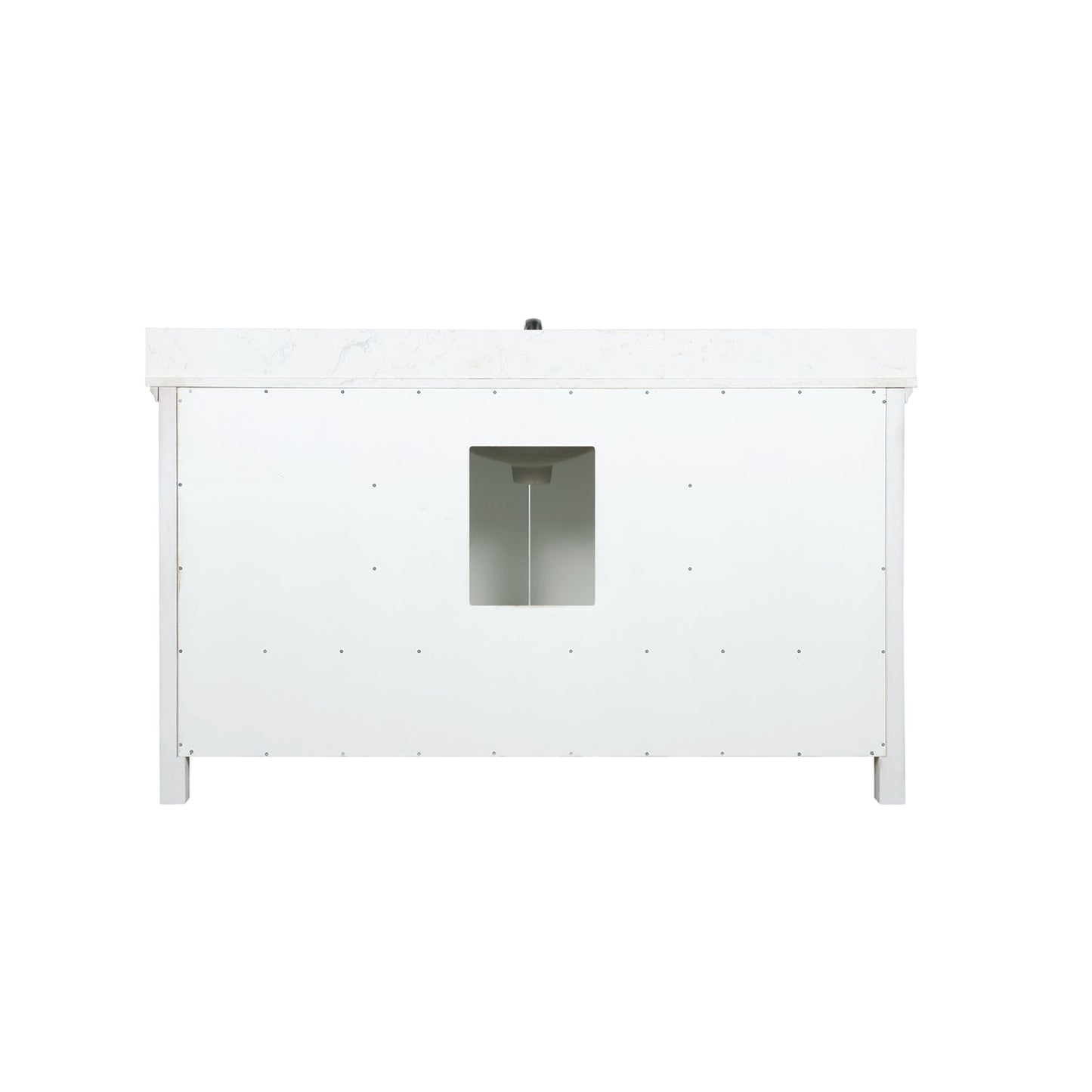 Isla 60" Single Bathroom Vanity Set in White and Aosta White Engineered Stone Countertop without Mirror