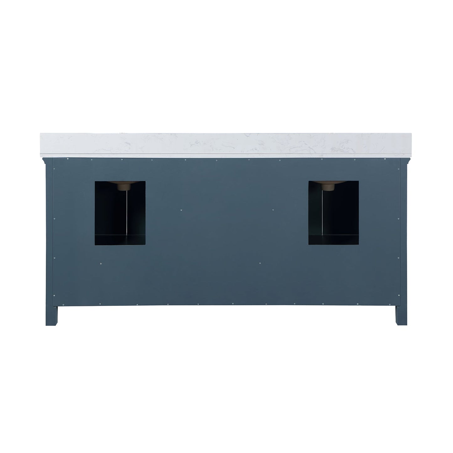 Isla 72" Double Bathroom Vanity Set in Classic Blue and Aosta White Engineered Stone Countertop without Mirror