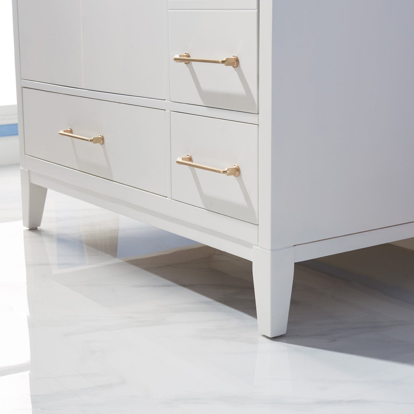 Sutton 36" Single Bathroom Vanity Set in White and Carrara White Marble Countertop without Mirror