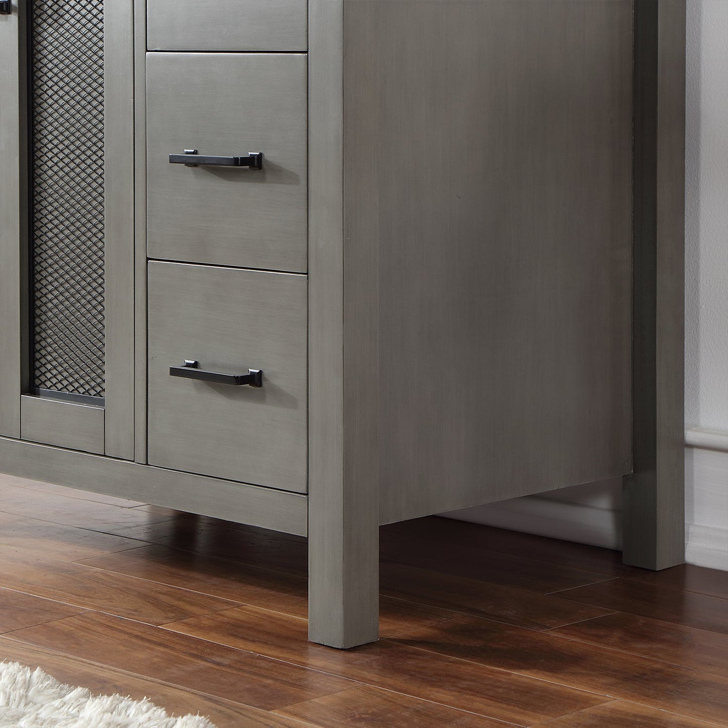 Hadiya 36" Single Bathroom Vanity Set in Gray Pine with Aosta White Engineered Stone Countertop with Mirror