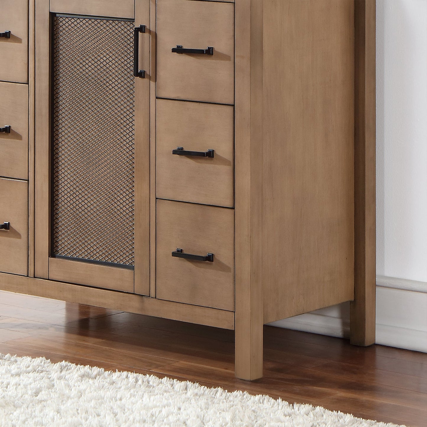 Hadiya 42" Single Bathroom Vanity Set in Brown Pine with Aosta White Engineered Stone Countertop without Mirror