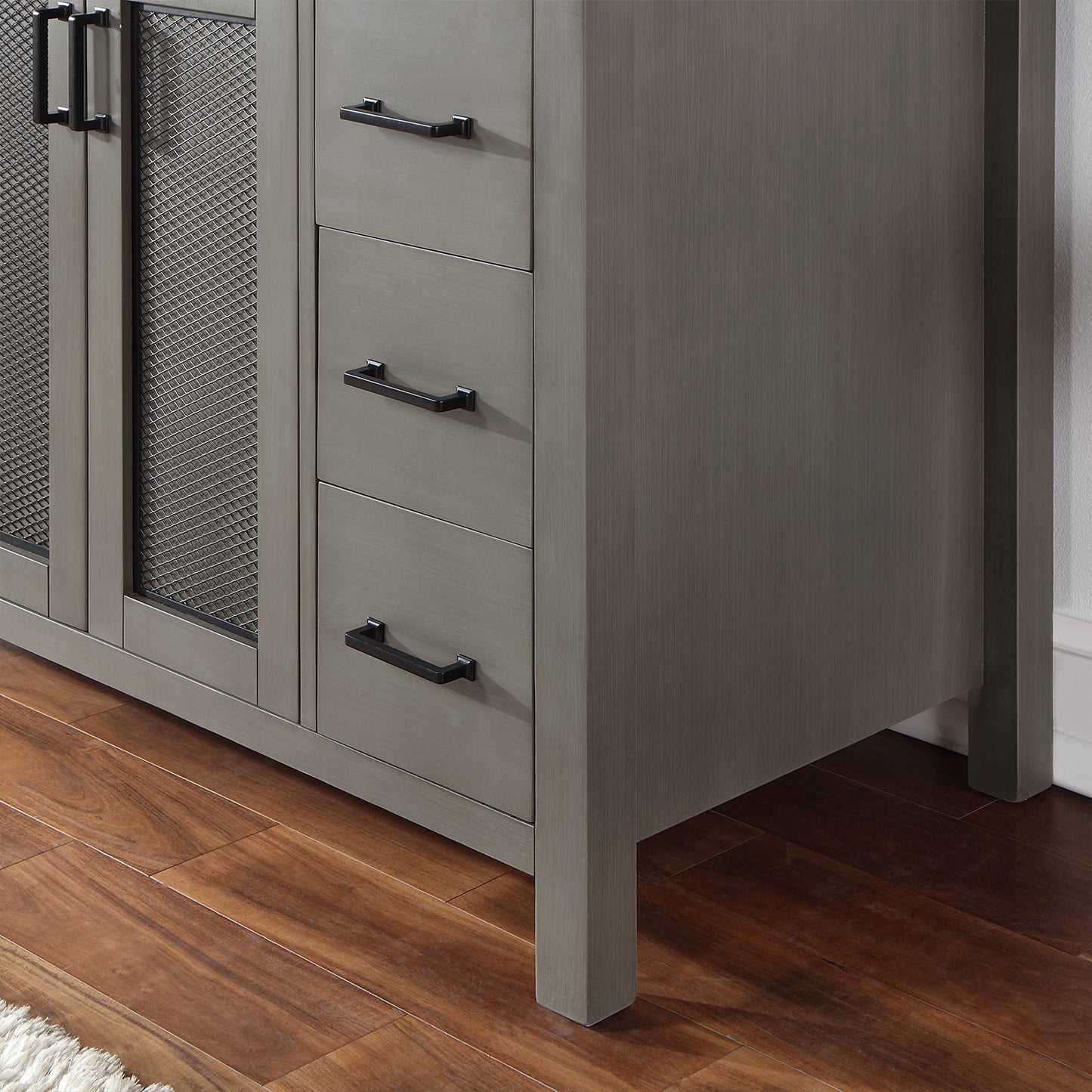 Hadiya 48" Single Bathroom Vanity Set in Gray Pine with Aosta White Engineered Stone Countertop with Mirror