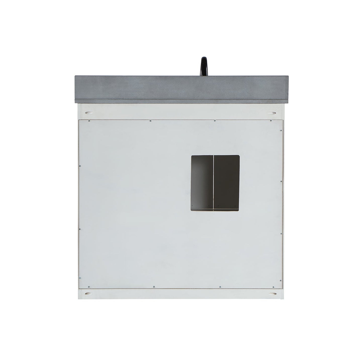 Monna 36" Single Bathroom Vanity Set in White with Concrete Grey Engineered Stone Countertop without Mirror