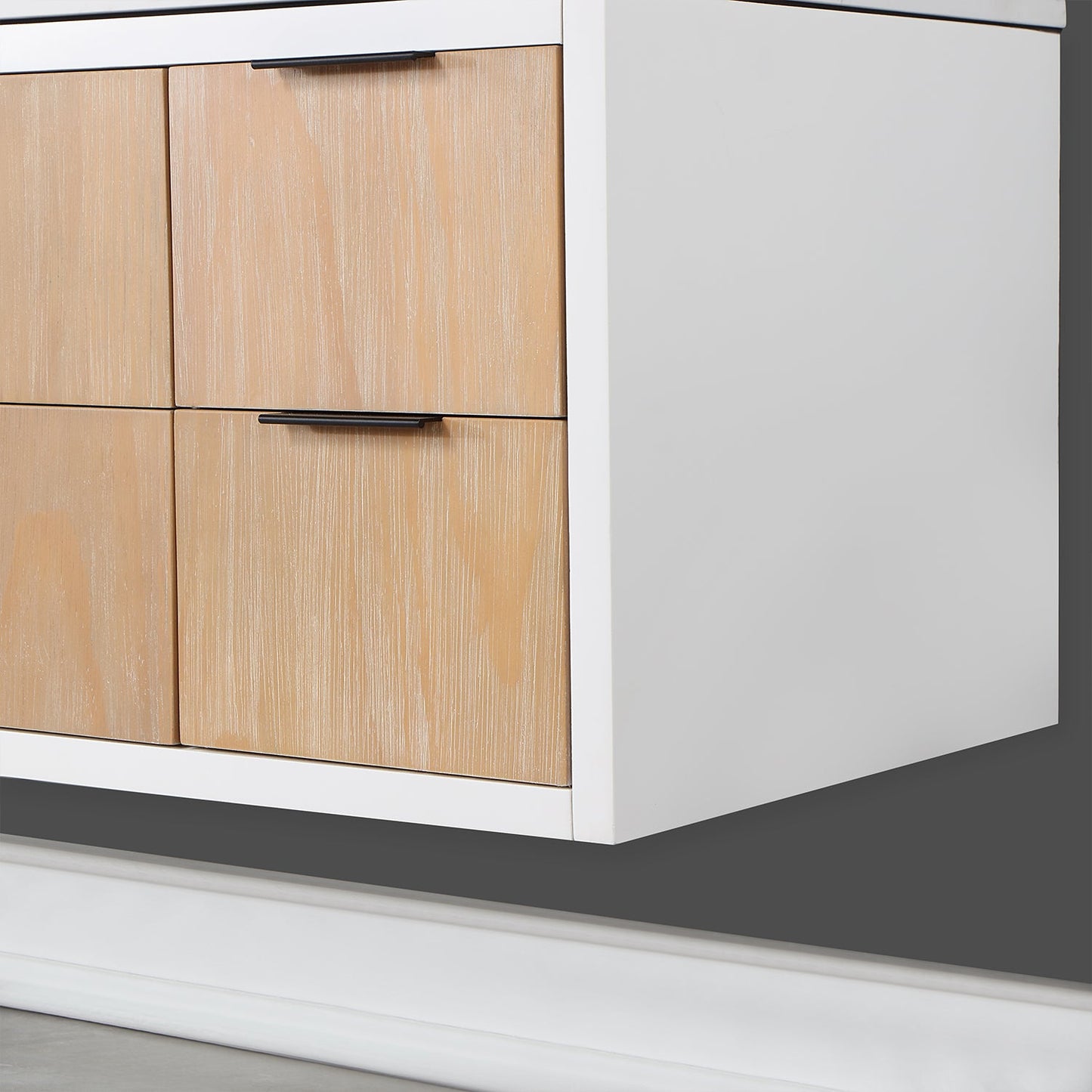 Dione 48" Single Bathroom Vanity in Weathered Pine with Aosta White Engineered Stone Countertop without Mirror