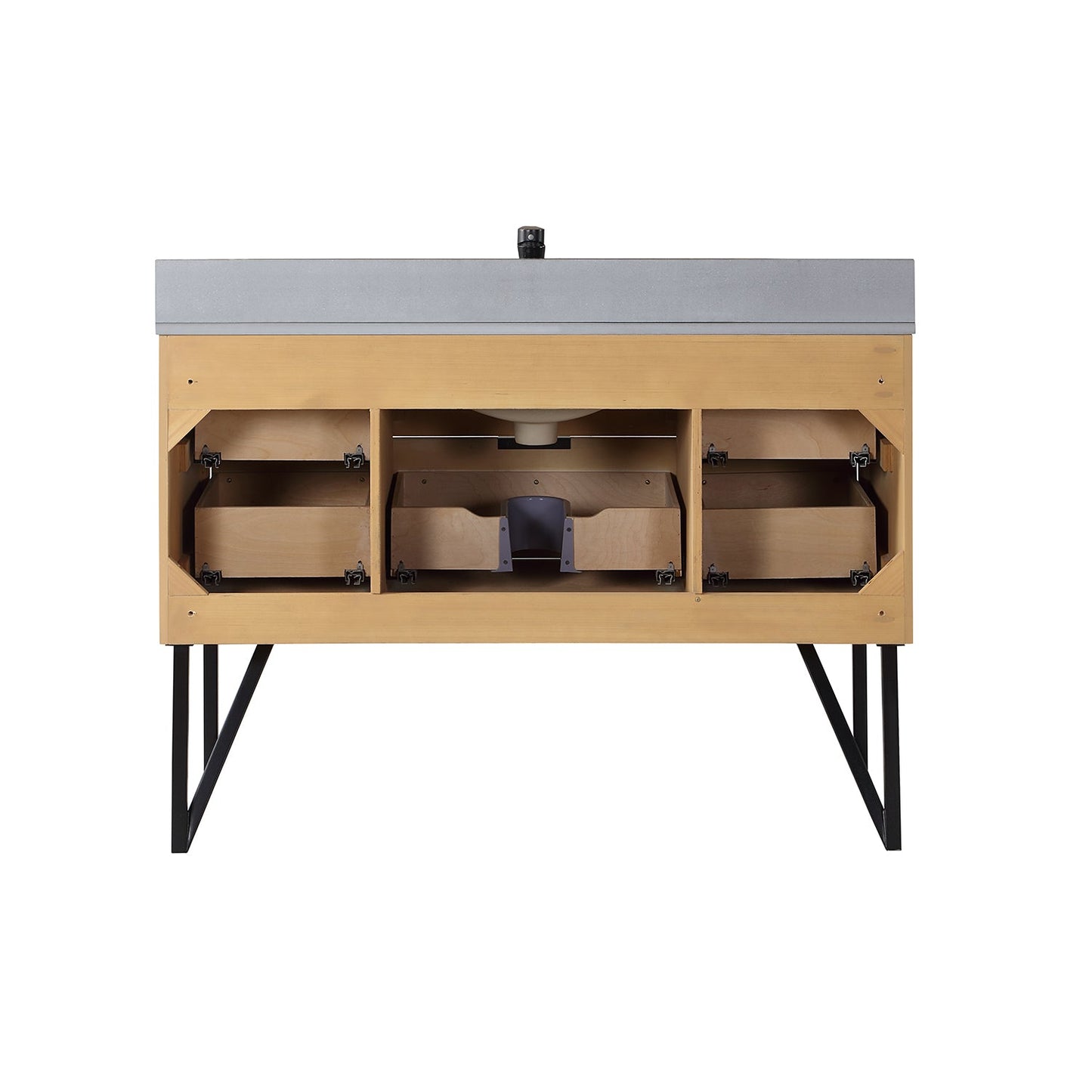 Helios 48" Single Bathroom Vanity in Weathered Pine with Carrara White Engineered Stone Countertop with Mirror