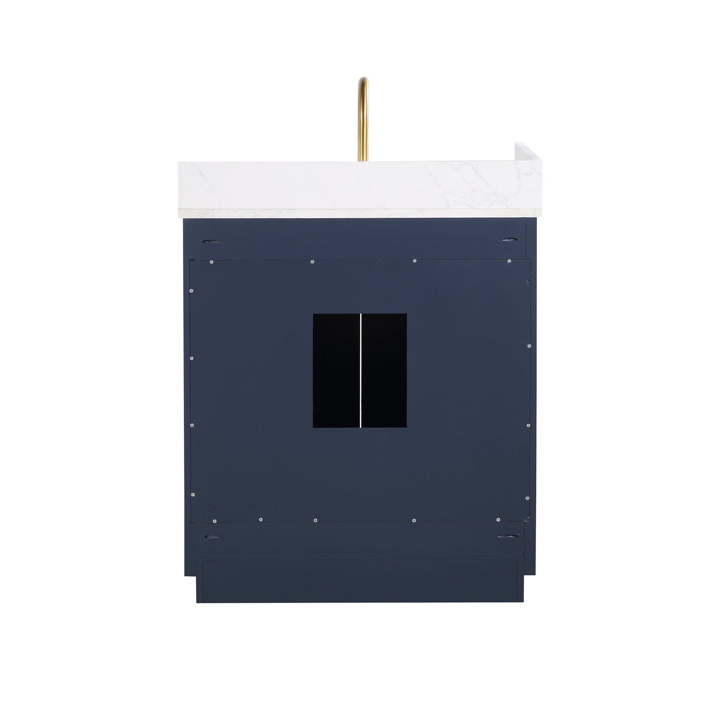 Gavino 30" Single Bathroom Vanity in Royal Blue with Grain White Engineered Stone Countertop with Mirror