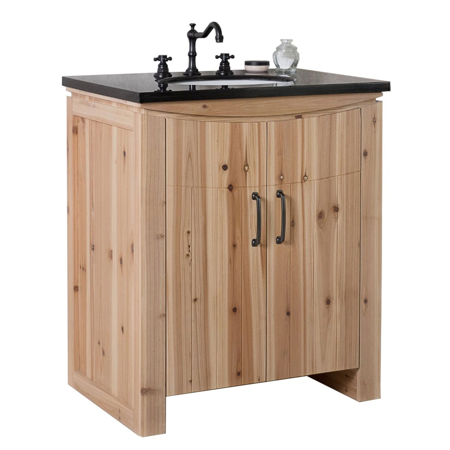 30" Single sink vanity solid fir natural