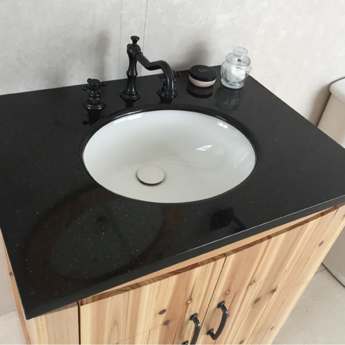 30" Single sink vanity solid fir natural
