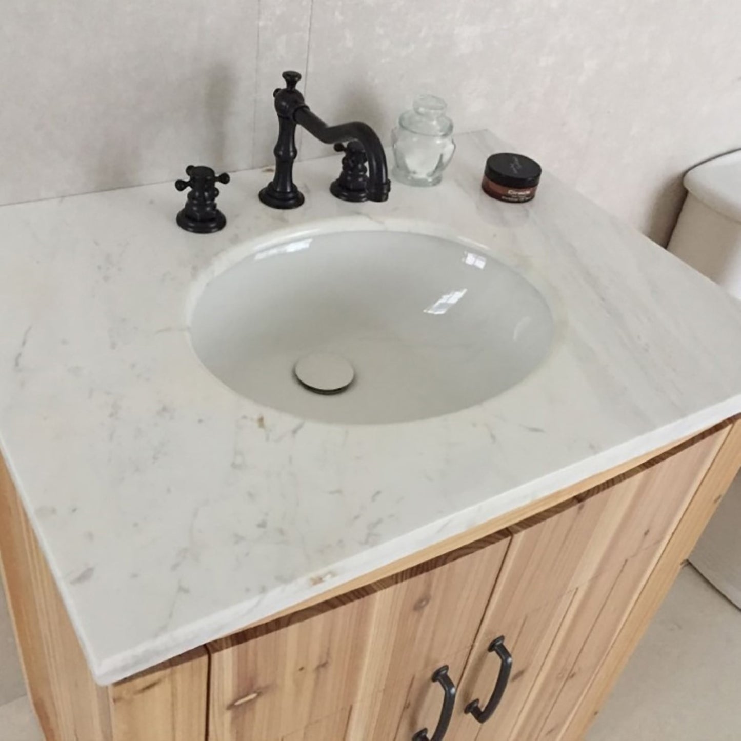 30" Single sink vanity solid fir natural