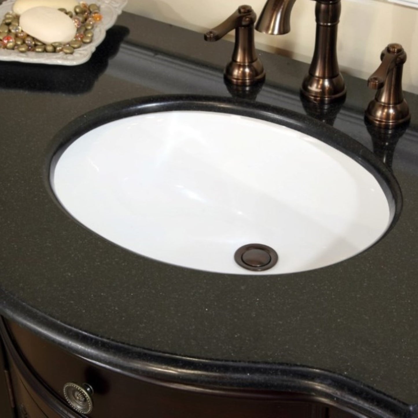 48" Single sink vanity wood dark mahogany black galaxy