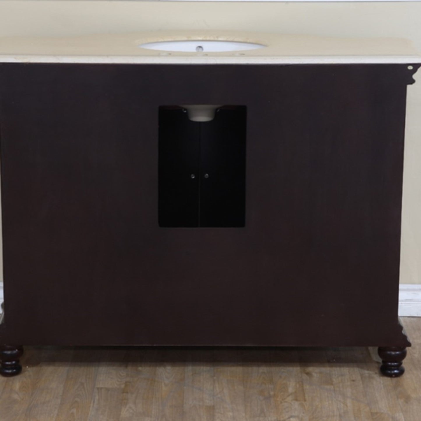 48" Single sink vanity wood dark mahogany creama marfil