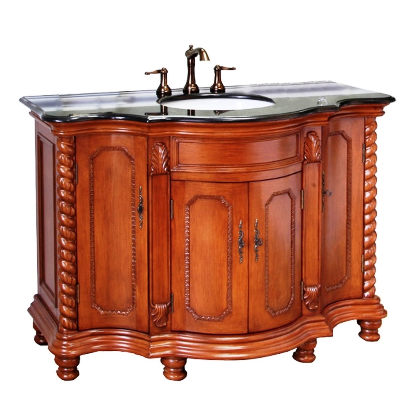 48" Single sink vanity wood Light walnut