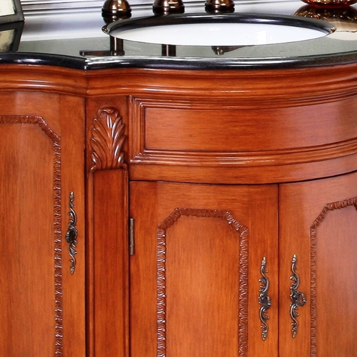 48" Single sink vanity wood Light walnut