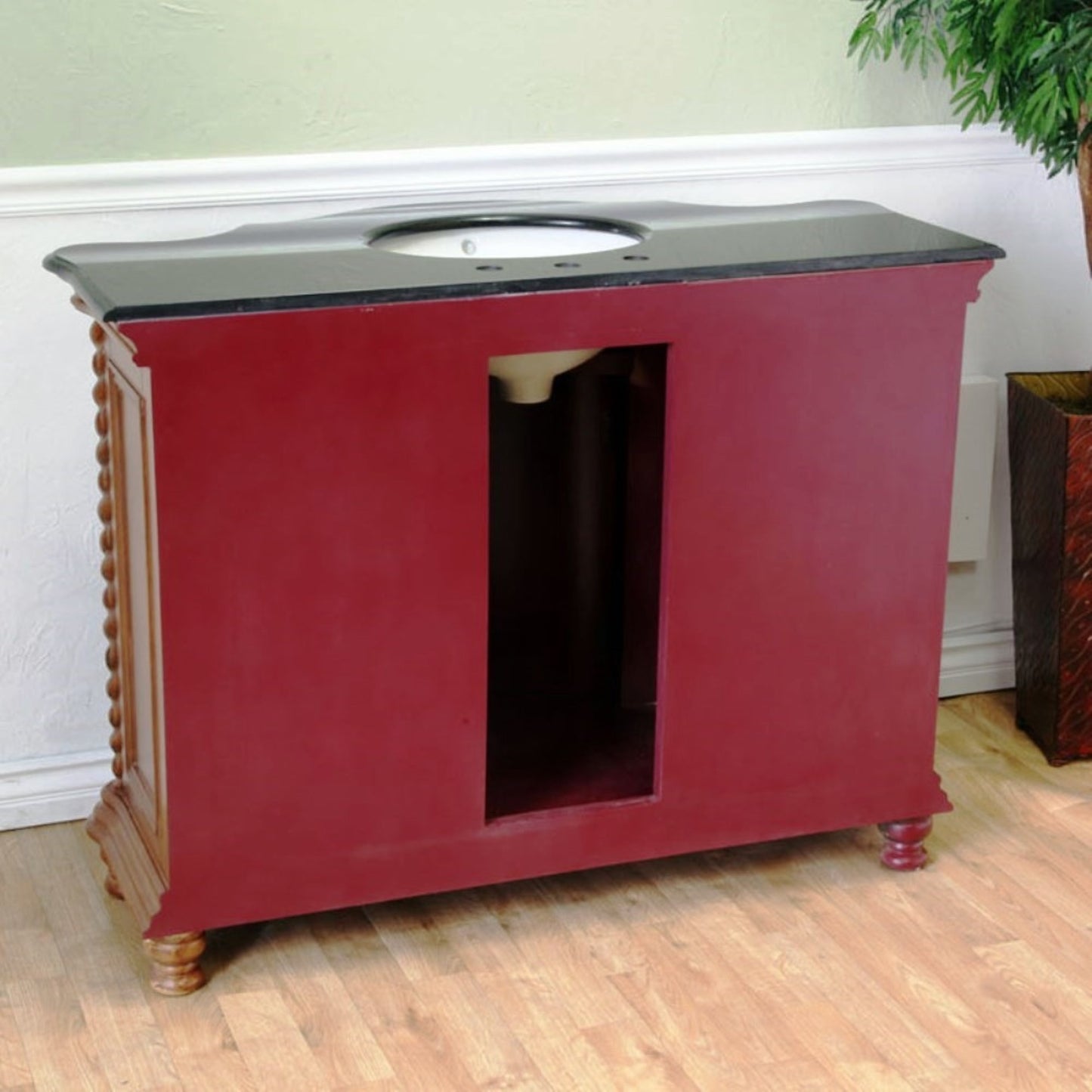 48" Single sink vanity wood Light walnut