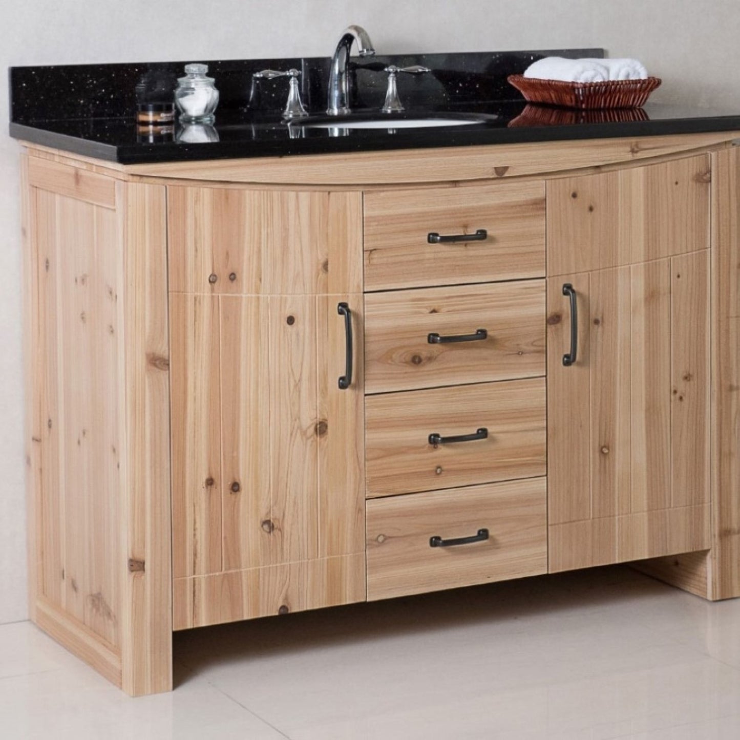 48" Single sink vanity solid fir natural