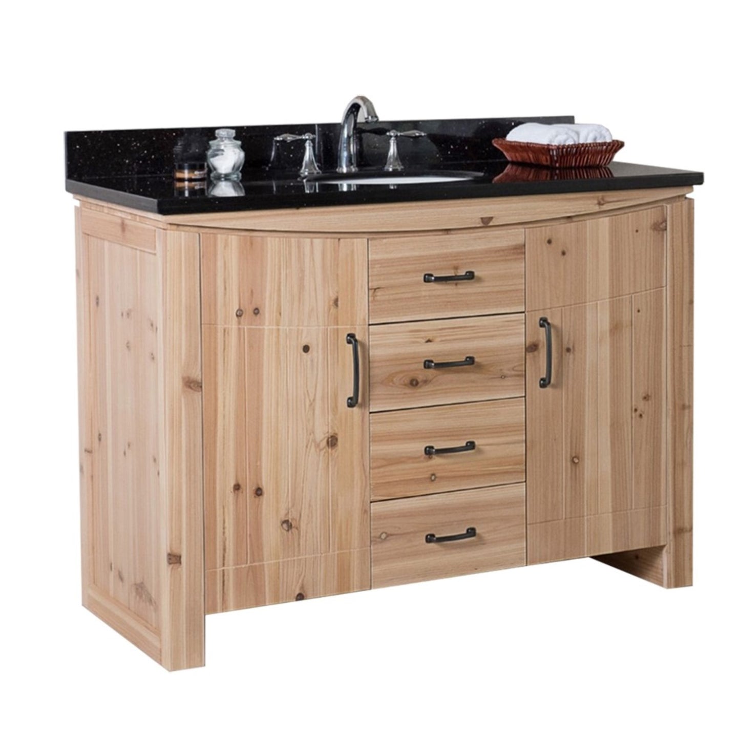 48" Single sink vanity solid fir natural