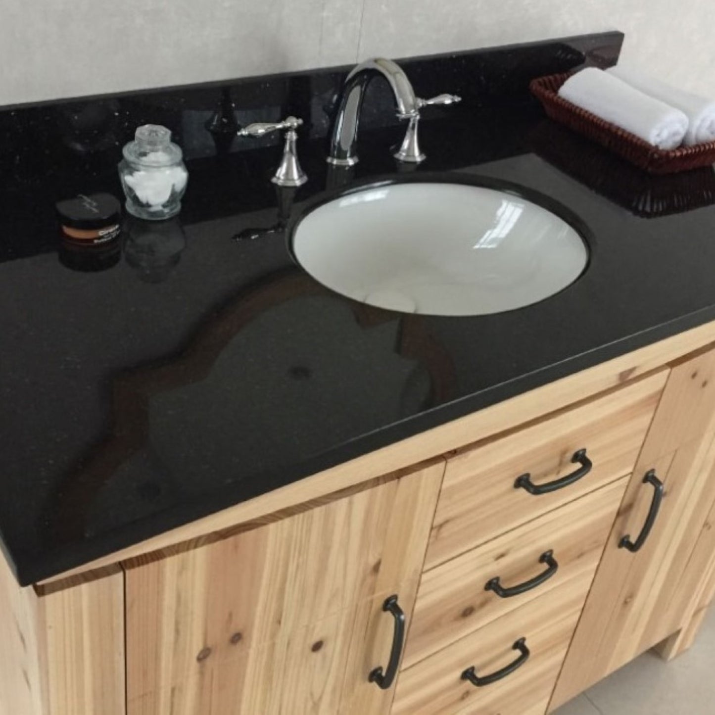 48" Single sink vanity solid fir natural
