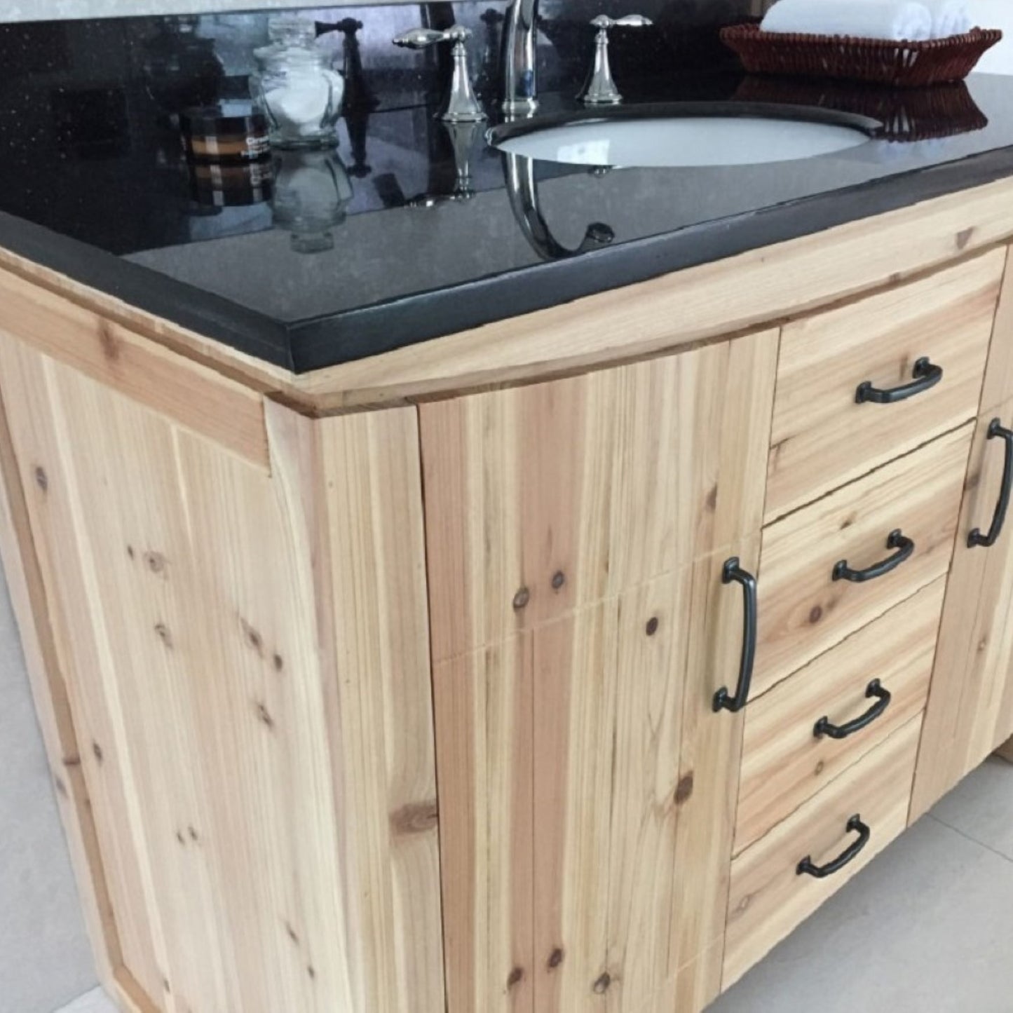 48" Single sink vanity solid fir natural