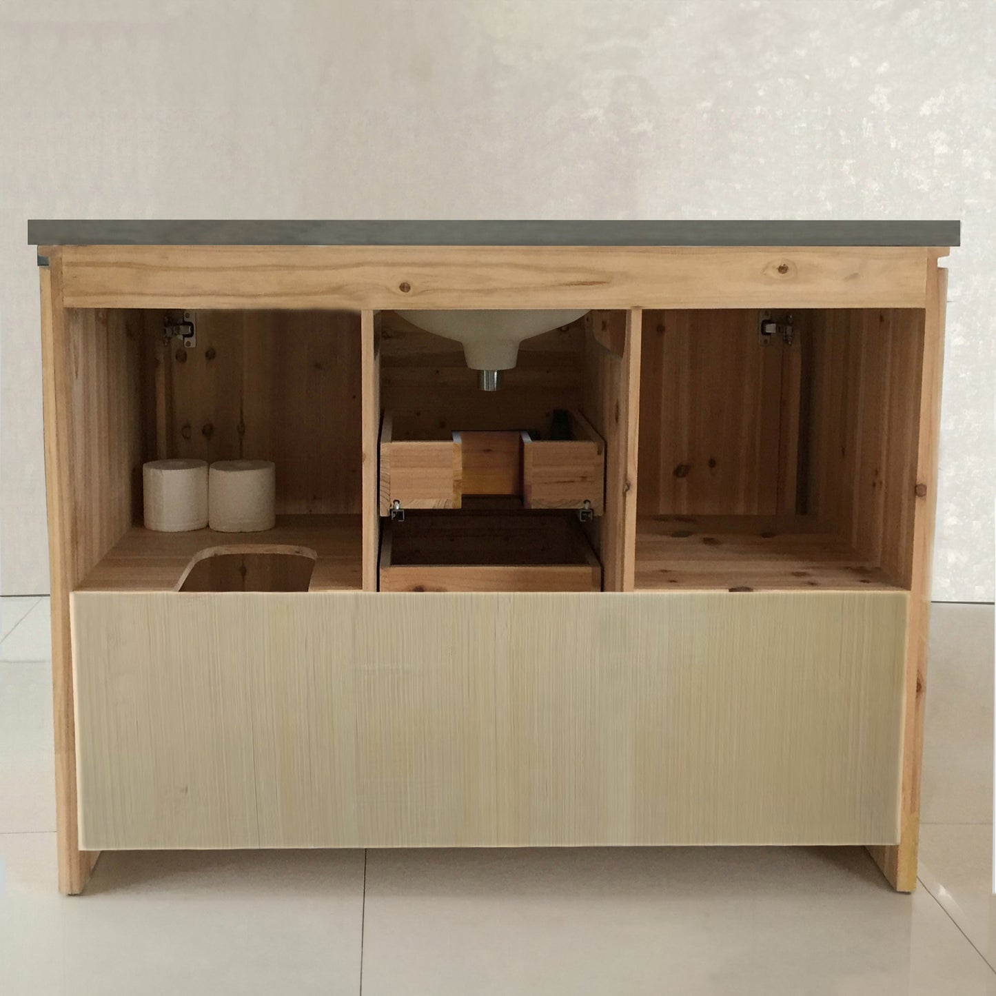 48" Single sink vanity solid fir natural